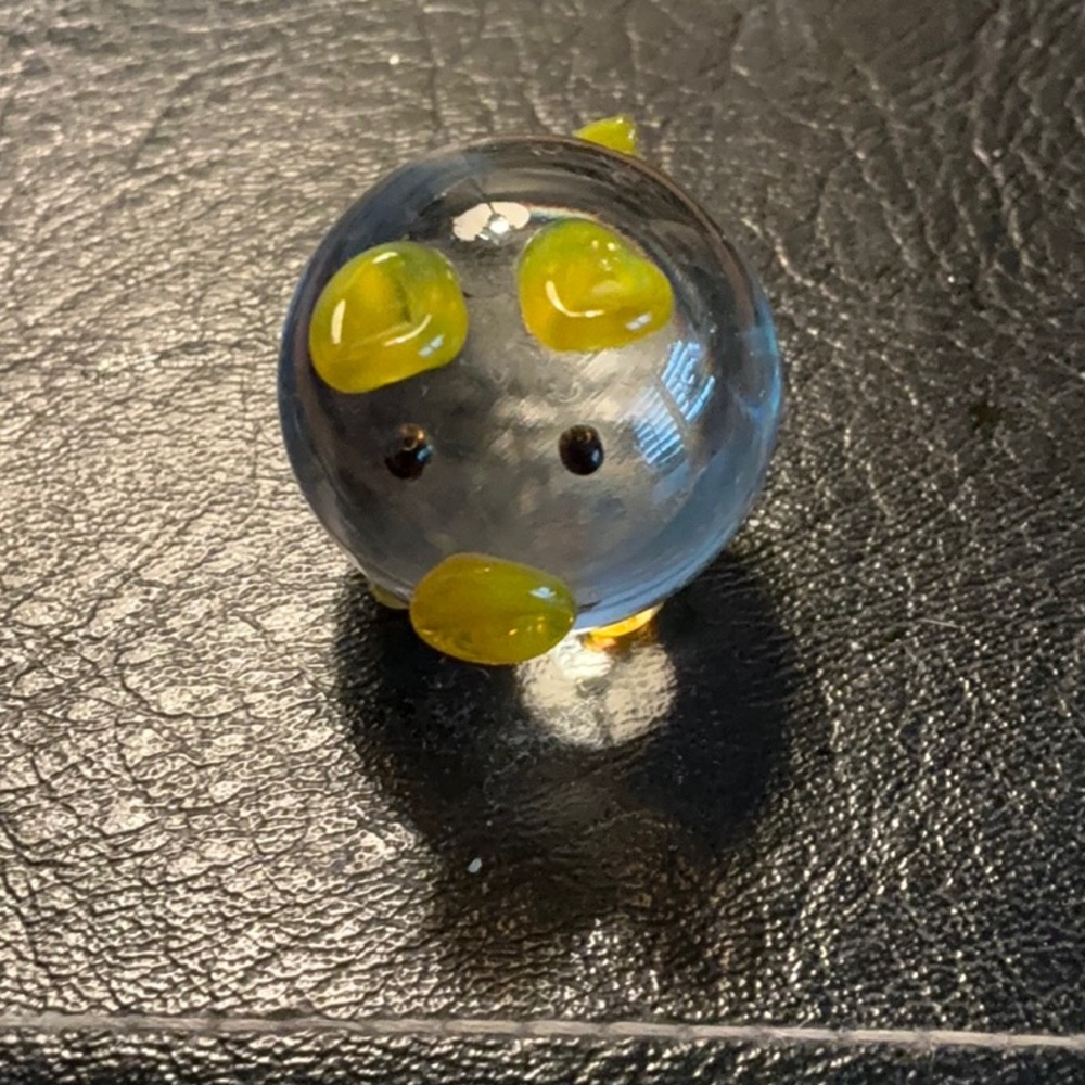 Blown Art Glass Pig Figurine Sculpture